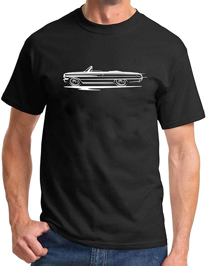 1964 Ford Galaxie 500 Convertible Redline Series Classic Print Black T shirt