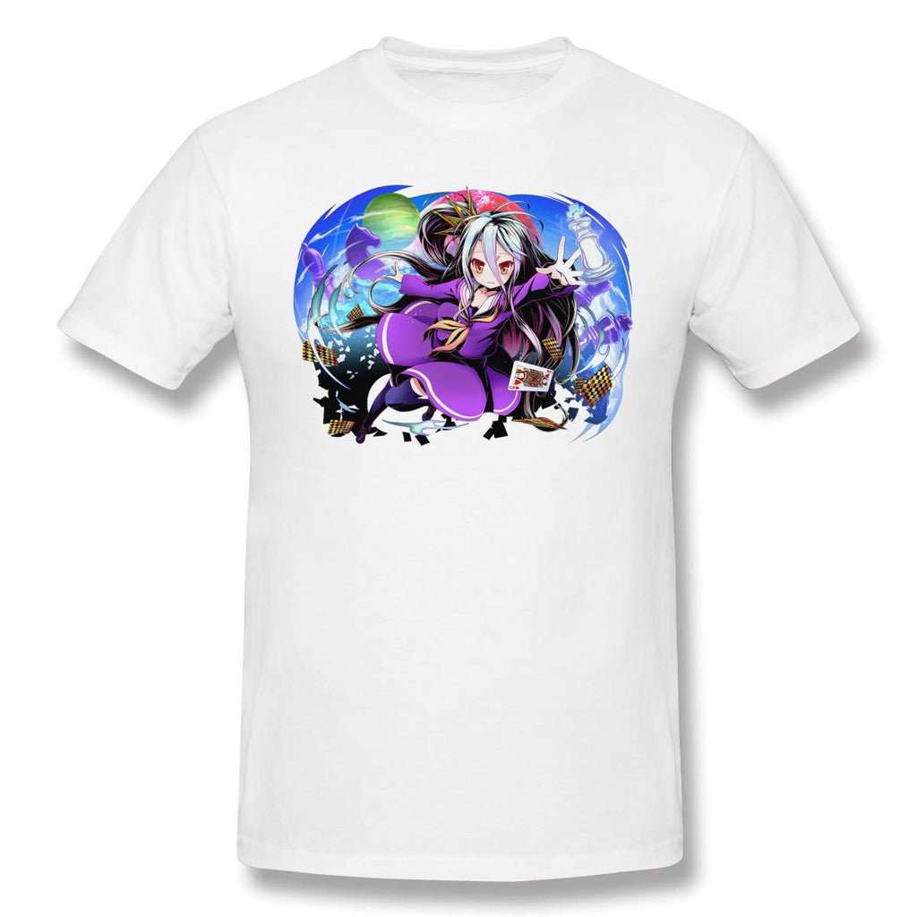 Men's Anime No Game No Life Shiro Short Sleeve Top Shiro T shirt